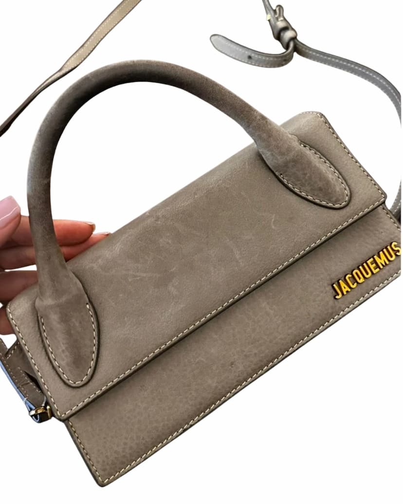 Jacquemus Le Chiquito Long Grey Nubuck Leather
