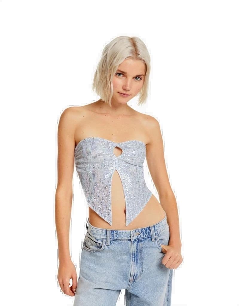 Bershka glitter sequin top